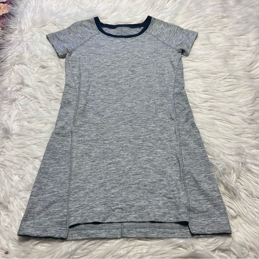 Lululemon Athletica Heather Gray Dress with Navy Trim